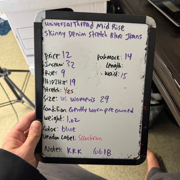 Universal Thread Mid Rise Skinny Denim Stretch Blue Jeans US Women's 29 - Picture 7 of 7